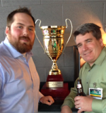 Matt and Derek (Team Litwiniuk) with the trophy donated by Litwiniuk & Company