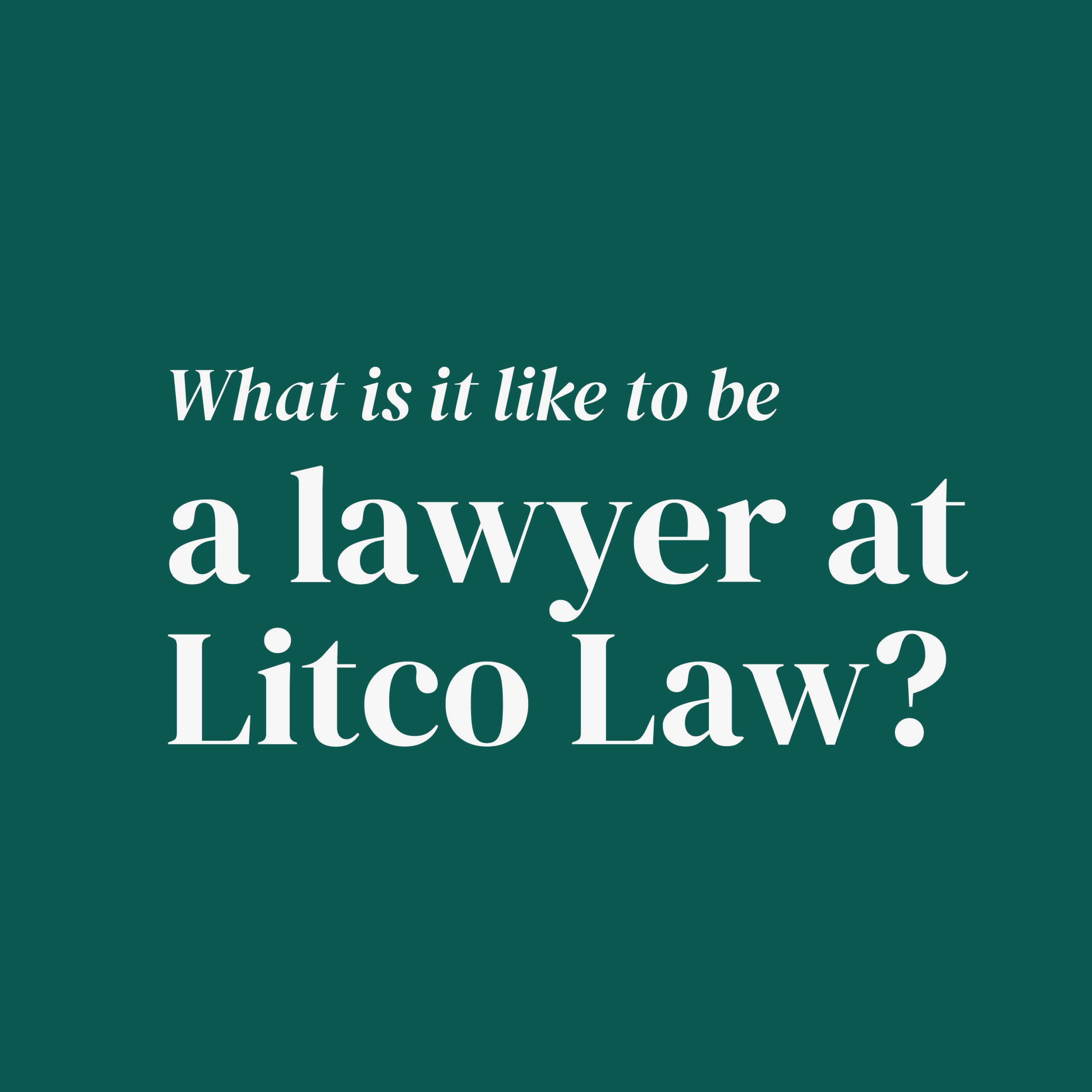 What Is It Like to Be a Lawyer at Litco Law?